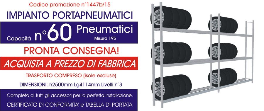 prezzi porta pneumatici modello E40 euroscaffale