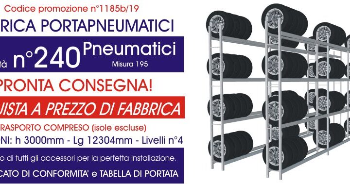 IMPIANTO  CAPACITA’ N°240 PNEUMATICI